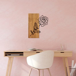 Wallity Rose Love - 370 Escultura de pared en Nogal y Negro